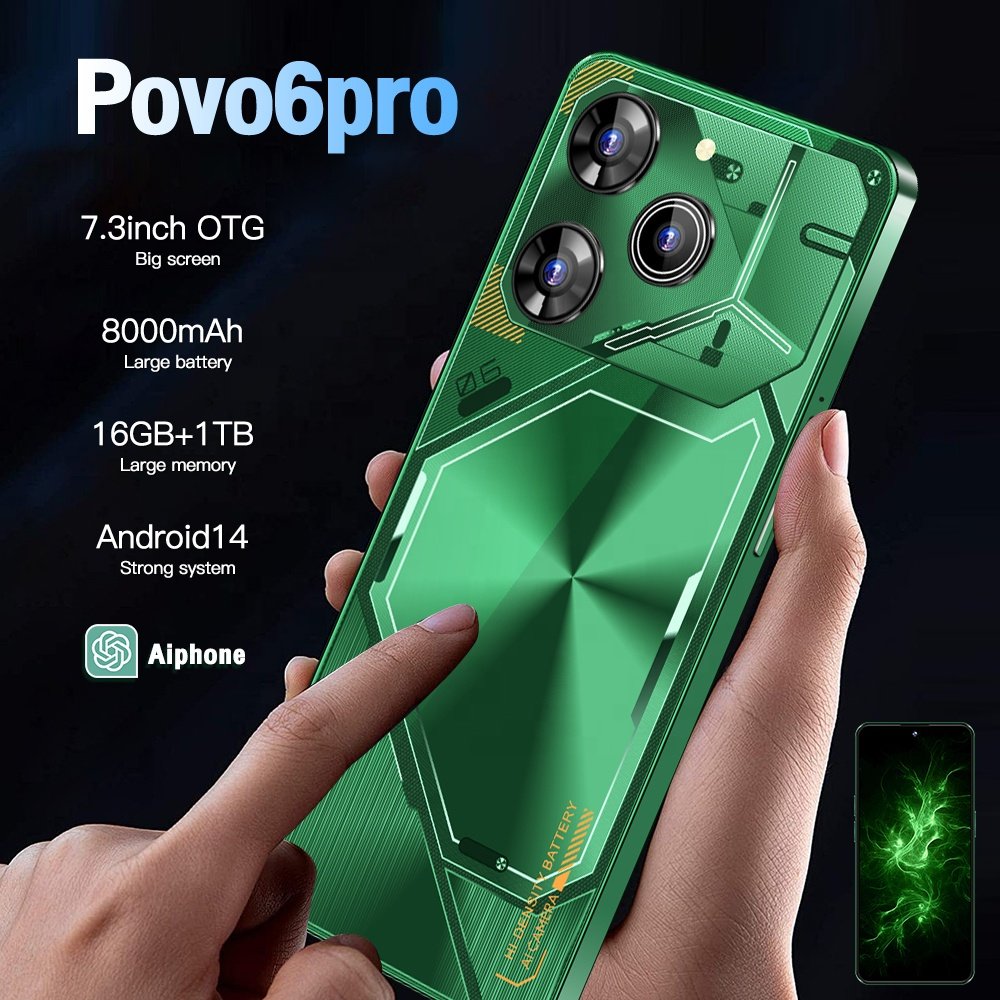 2024 Original Tecono Pova 6 pro Android 7.3 Inch Gaming Phone Styles Support 5G Smartphone mobile AI in stock